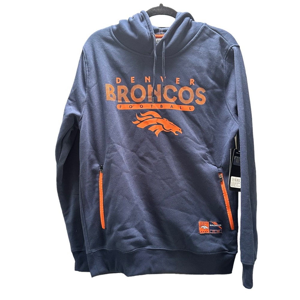 Denver Broncos | NFL Team Apparel | Men’s Sweatshirt Hood | Blue & Orange | NWT